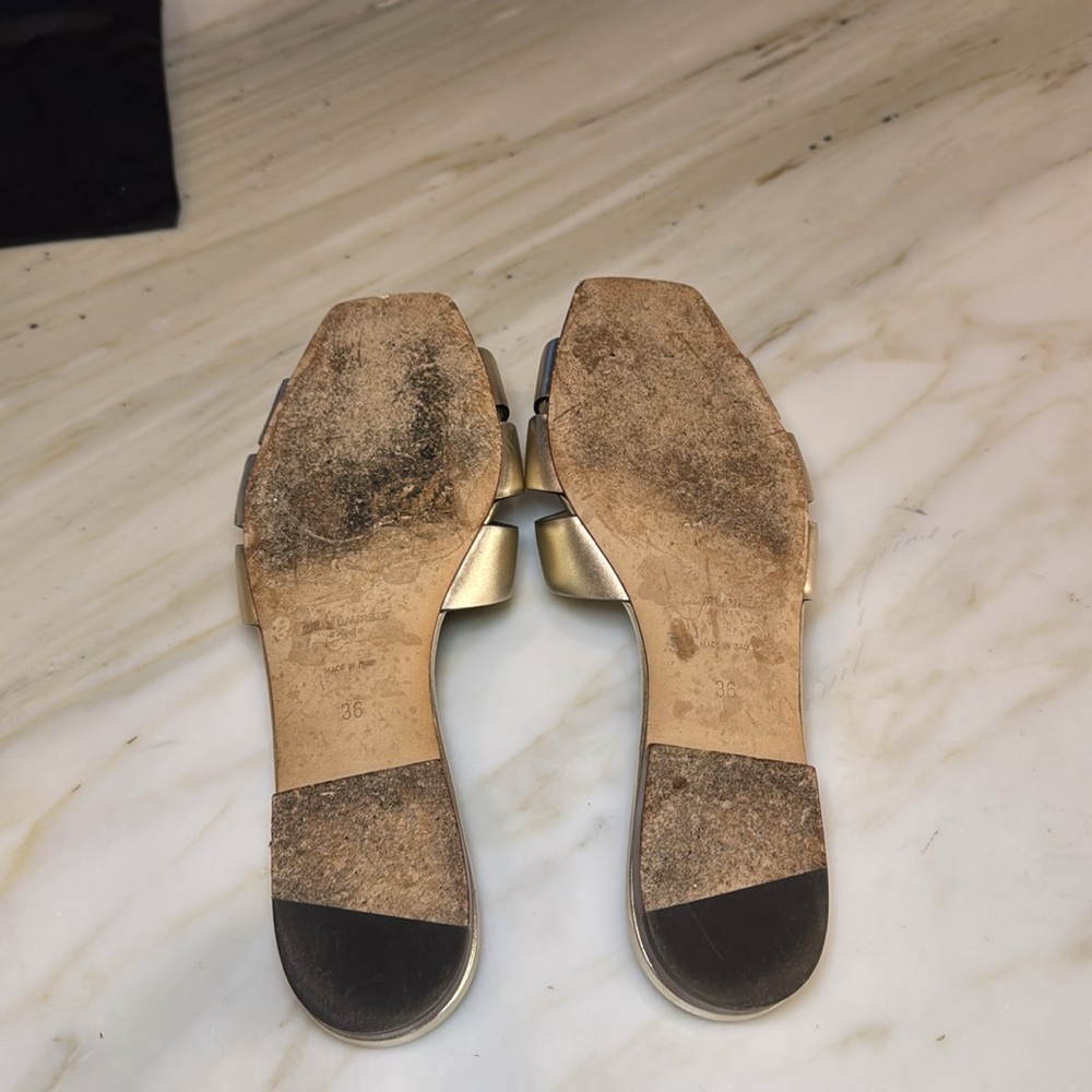 Saint Laurent light Gold Tribute Sandals - Picture 6 of 7